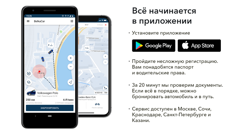 Приложение Белка Кар Каршеринг Белка Кар